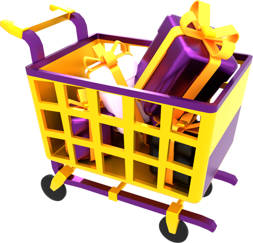 3d illustration ramadan shopping cart icon troli belanja